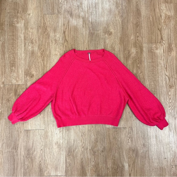 Free People Vibrant Pink Crew Neck Sweater - Picture 3 of 7